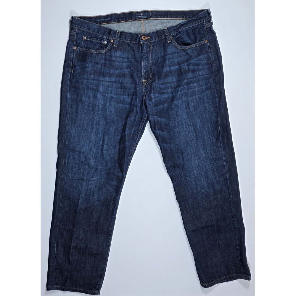 Lucky Brand 221 Original Straight Jeans Mens 42x30 Dark Wash Denim